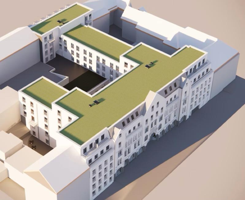 Draufsicht auf Hotel Handelshof in Mülheim